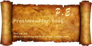 Prettenhoffer Etel névjegykártya
